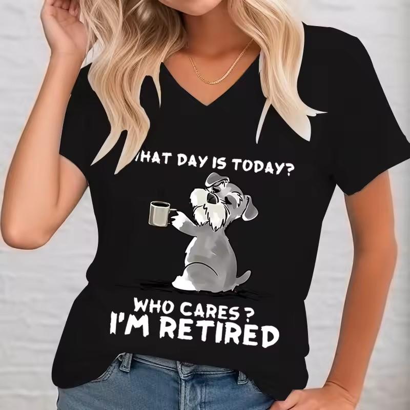 Women's T Shirt Graphic Animal Dragonfly Vintage Stylish Classic Short Sleeve V Neck Regular Tops Daily Going out Weekend Print