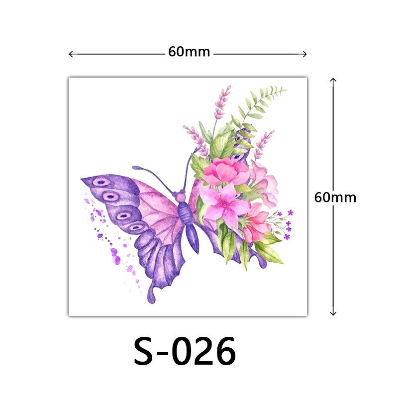 Small Flower Tattoo Sticker Female 3D Color Tattoo Sticker Rose Lotus Butterfly Flower Tattoo