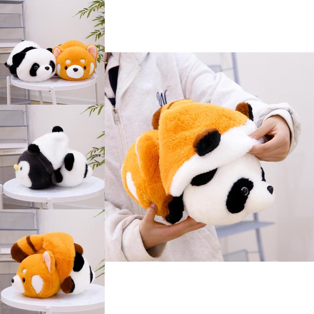 Realistic Panda And Raccoon Plush Toy Soft Pp Cotton Stuffed Animal Pillow