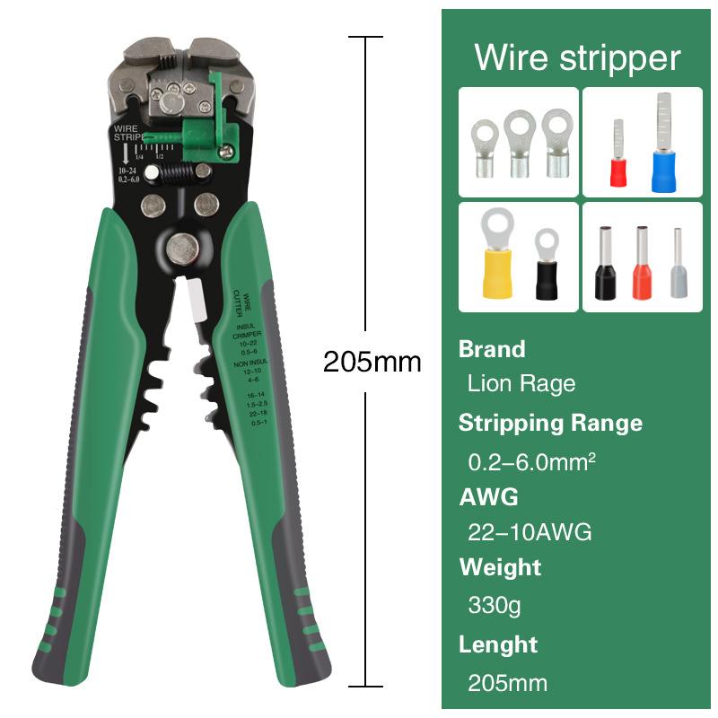 Wire Stripper Multifunctional Wire Stripping Pliers Adjusting Insulation Wire Stripper for Wire Stripping, Cutting, Crimping