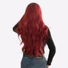 28" Burgundy Ombre Curly Wig - Heat Resistant Full Synthetic Hairpiece with Loose Body Waves & Natural Look