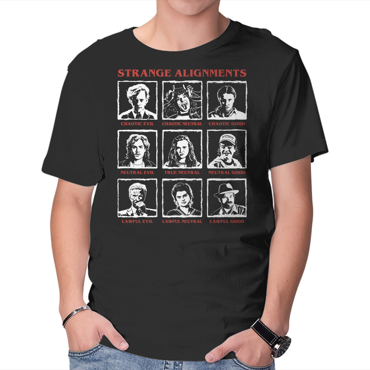 Unisex Crew Neck T-Shirt Strange Alignments Graphic Short Sleeve Casual Tee L