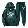 Mens Hooded Sweatshirt Set With Print Casual Sportswear Two-Piece Outfit Fall