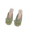 New bow bag head wearing slippers women's summer casual fashion one pedal muller shoes lazy half slippers