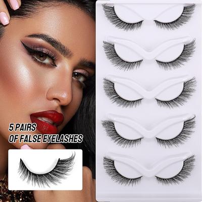 Oblique Flying Fox Eye False Eyelashes 5 Pairs Of Simulated End Of Eye Extended Eyelashes