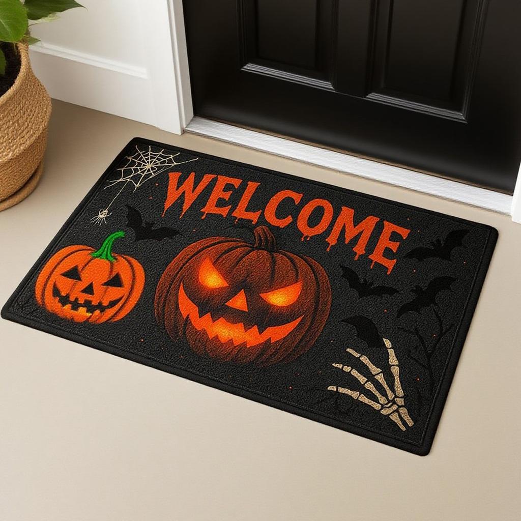 Funny Halloween Doormat Carpet, Entrance Front Door Outdoor Entry Porch Mat