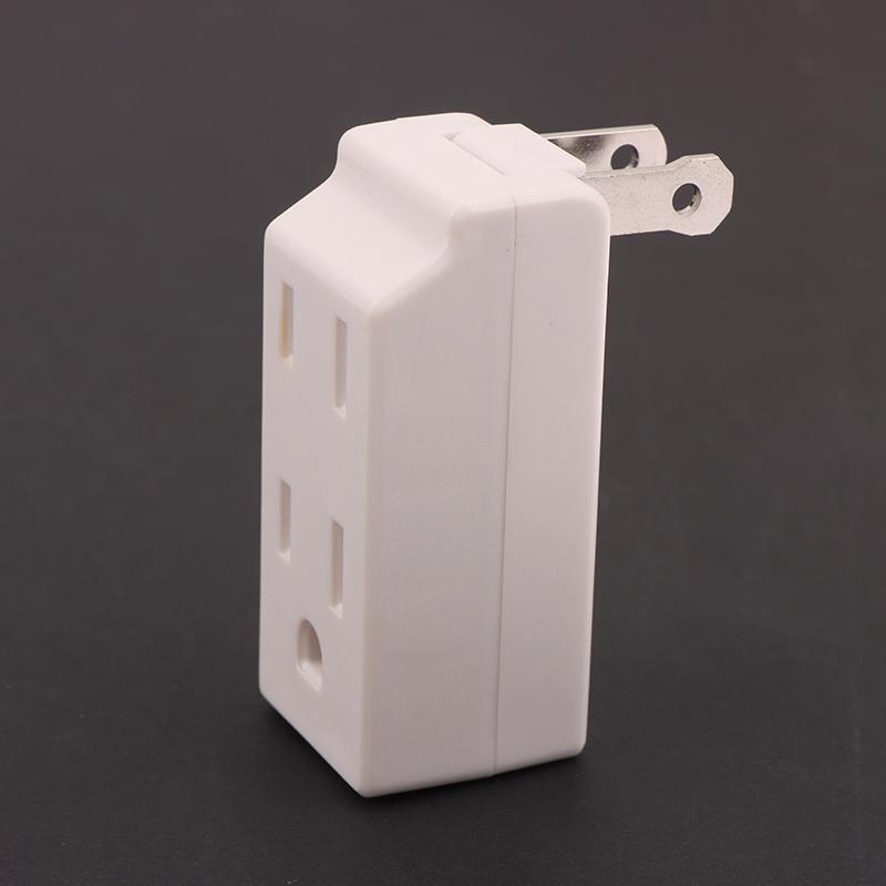 3 In 1 American Standard Power Plug Adapter Nema 1-15P Male To Female 125 Degree Rotation Us 2 Pin To 3 Pins Socket