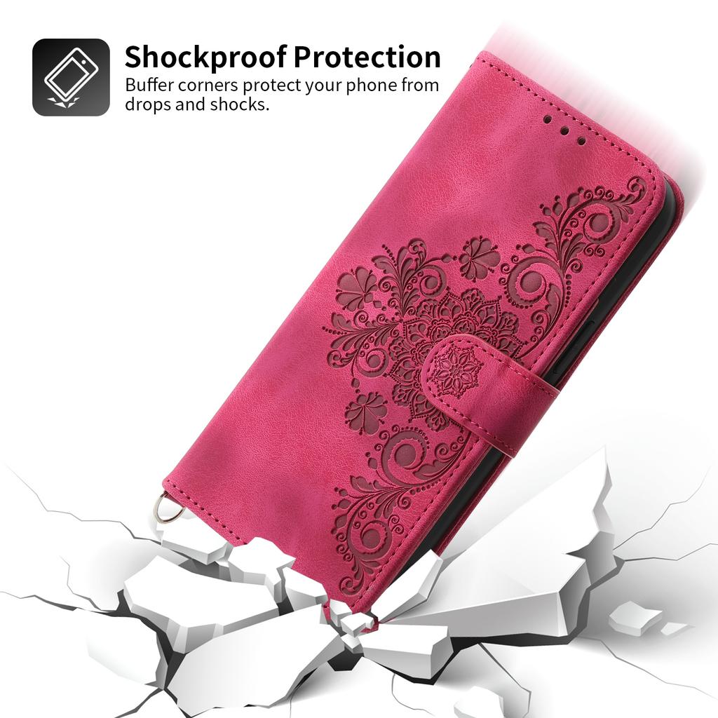 For Xiaomi Redmi Note 13 Pro 4G/Poco M6 Pro 4G Case Flower Pattern Skin-touch Phone Cover with 2 Straps