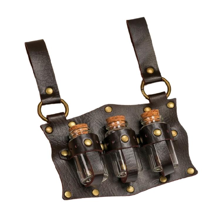 Medieval Alchemist Belt Costume Fantasy Embossed Wizard Belt Themed Party Props for Assassins and Medics