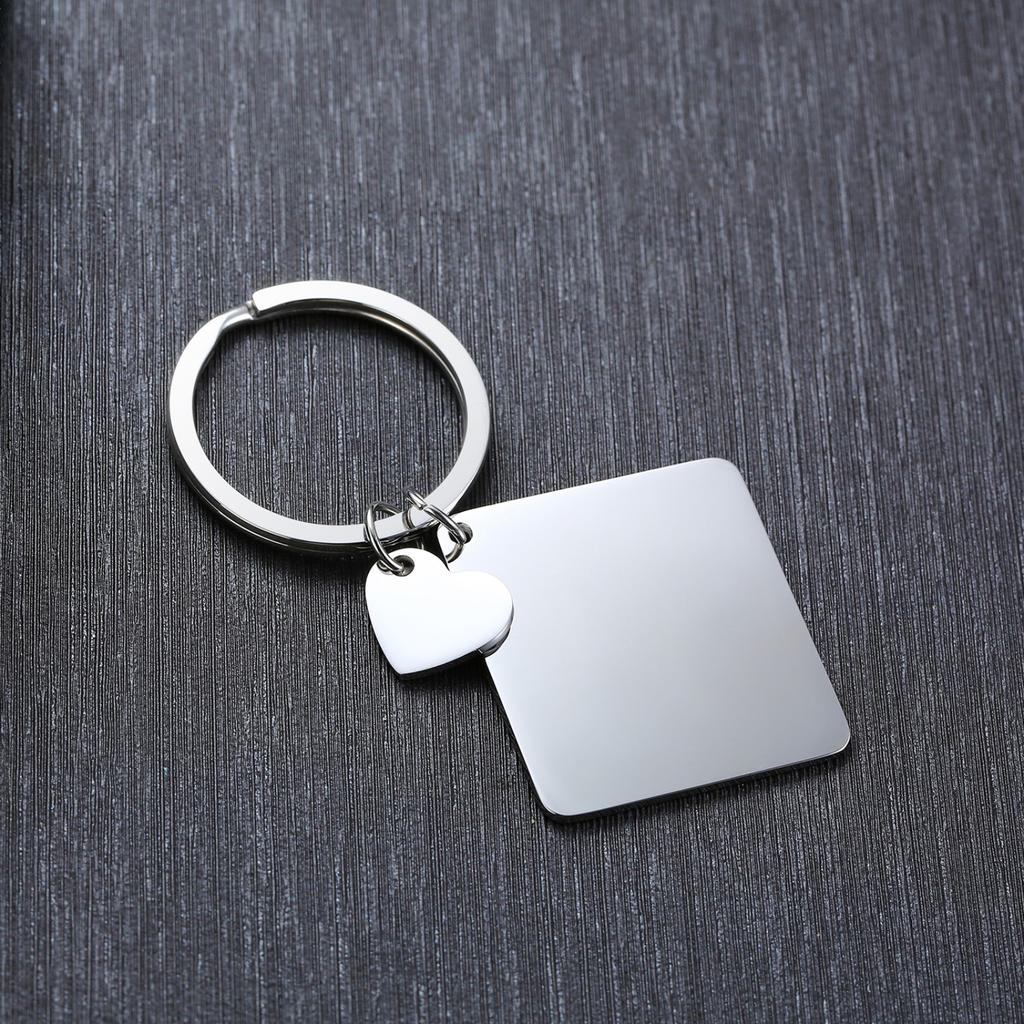 2026 Graduation Gifts Keychain Rectangle ID Tag Keychain Stainless Steel Key Ring for Women Men Collar Accessories Gift