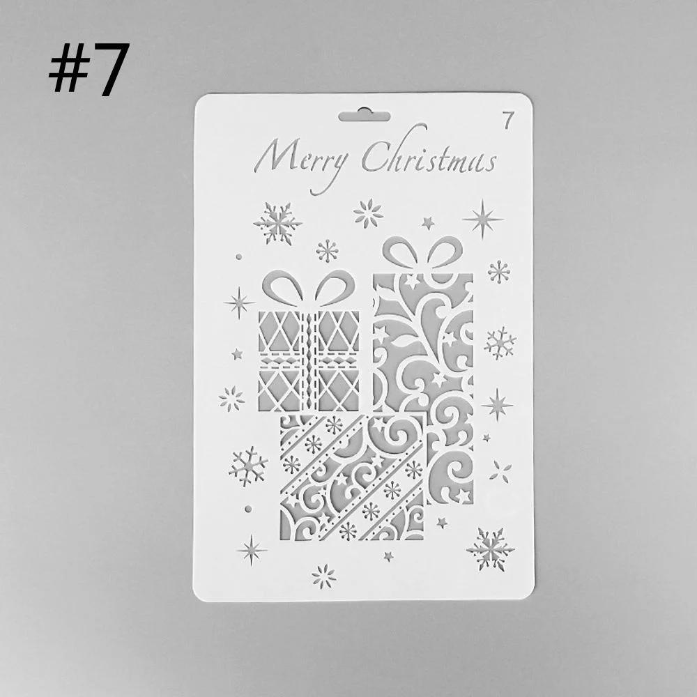 Sello Artesanal DIY Pintura de Pared Plantilla de Flores Scrapbooking Repujado Navidad Plantillas Huecas