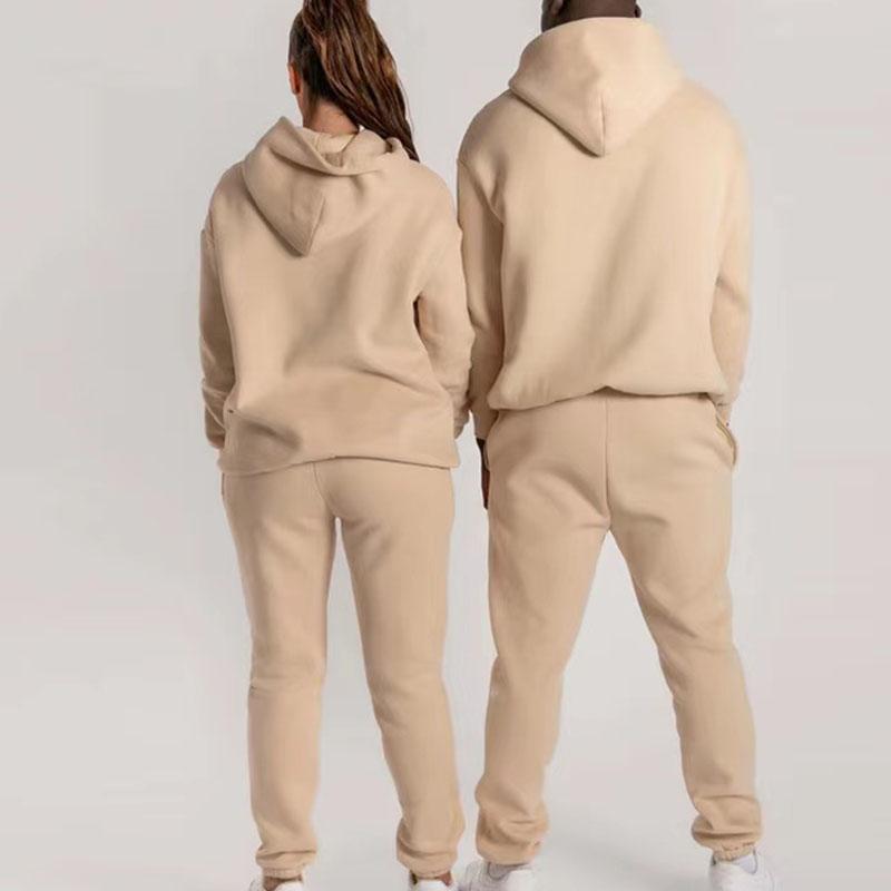 Kışlık Eşofman Takımları İki Parçalı Setler Kadın Eşofman Çift Sonbahar Pantolon Kapüşonlu Sweatshirt Takım Kadın Günlük Düz Renk Kapüşonlu Spor Giyim