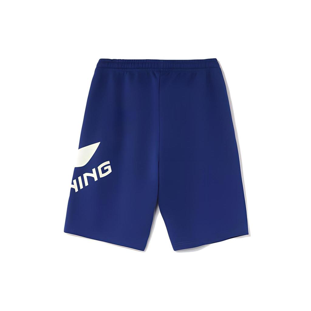 Li Ning Sports Fashion Series Big Logo Casual Sports Shorts Men Shorts Blue AKSR551-5