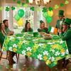 137x274cm St. Patrick's Day Tablecloth Shamrock Lucky Table Mat Plastics Rectangle Shape Long Dining Table Decor