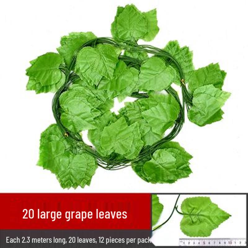 Artificial Rattan Ivy Vine with Green Grape Leaves and Chlorophytum Ceiling Decor