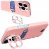 Leather Stand Case Etui For iPhone 14 Cover Wallet For Card With Stand Pink