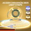 5M 10M 20M LED Adhesive Tape Light 110V 220V EU US Plug 2Pin Wire Bright Flex Strip 2835 240LEDs/m Home Decor Warm Natural White