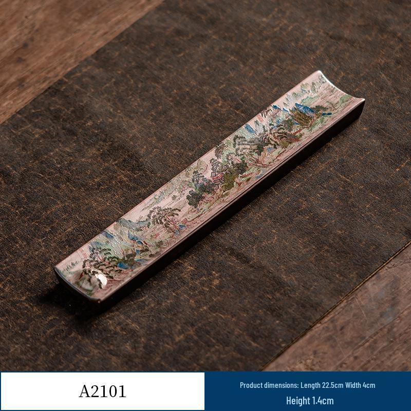 Guochao River & Mountain Ceramic Incense Holder - Retro Incense Stick Tray for Indoor Use