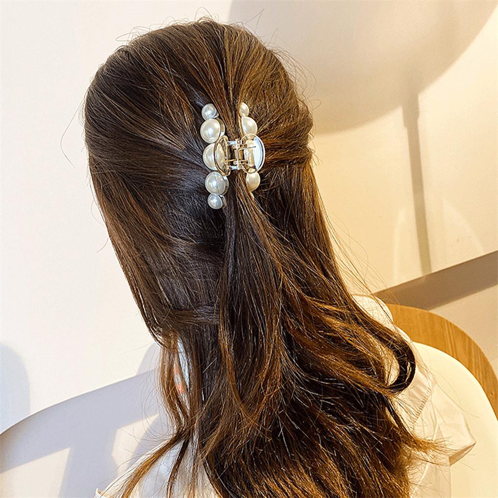 Champagner Große Perlen Acryl Haarspangen Groß Größe Make-up Haarstyling