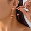 New Creative Moving Santa Claus Long Tassel Earrings for Women Fashion Asymmetric Christmas Tree Snowflake Earring Party Jewelry