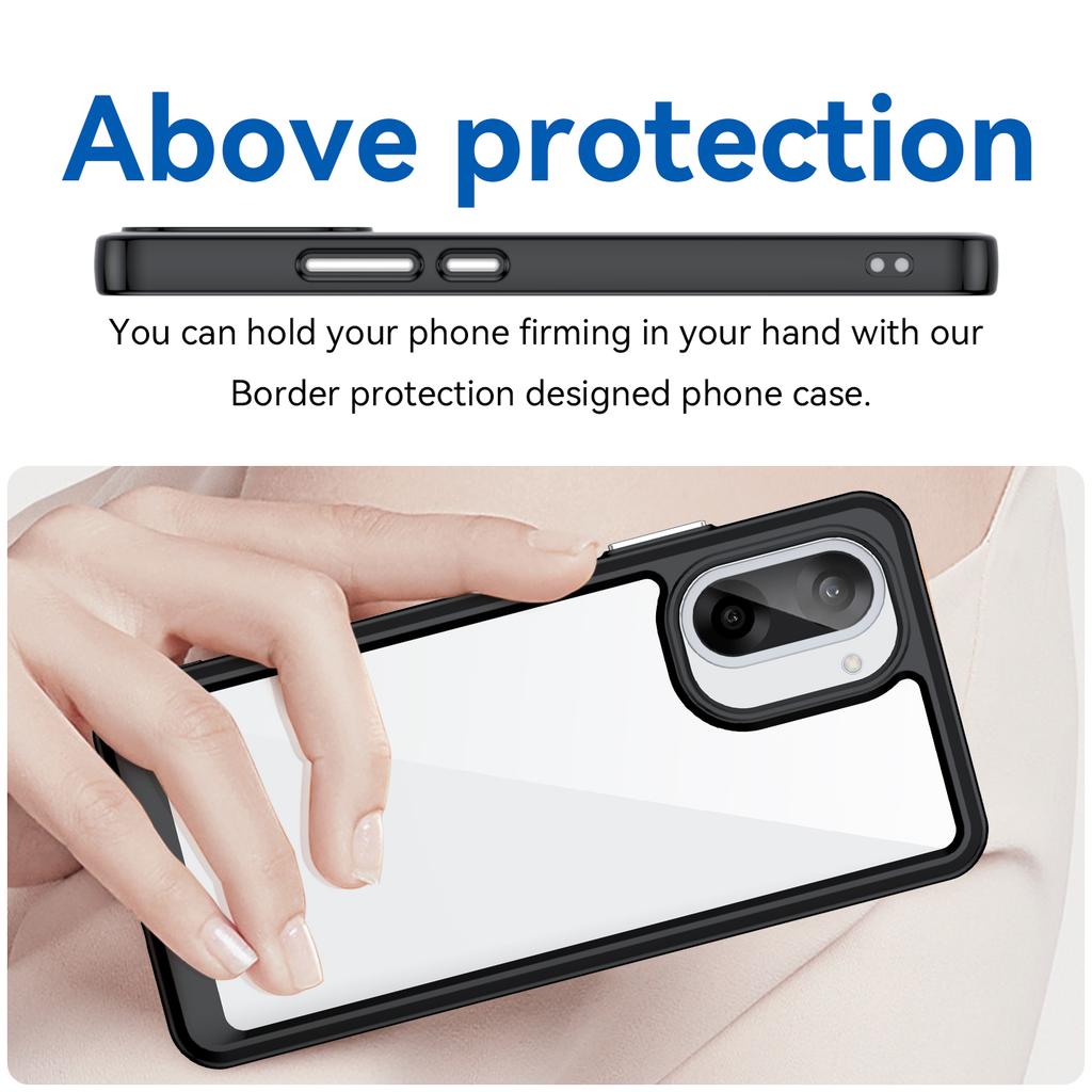 For OnePlus Ace 5 Racing 5G/OnePlus Nord CE5 5G Phone Case WANLONFENG XC Series TPU Acrylic Cover with Tempered Glass (Big Lens Hole)