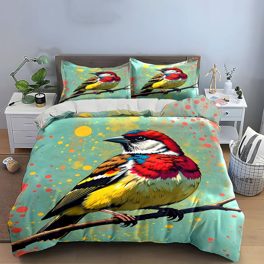 Colorful Bird On Branch. Bedding Sets Duvet Cover Sets Duvet Covers Pillowcases(1*Duvet Cover 2*Pillowcases Without Duvet Insert)