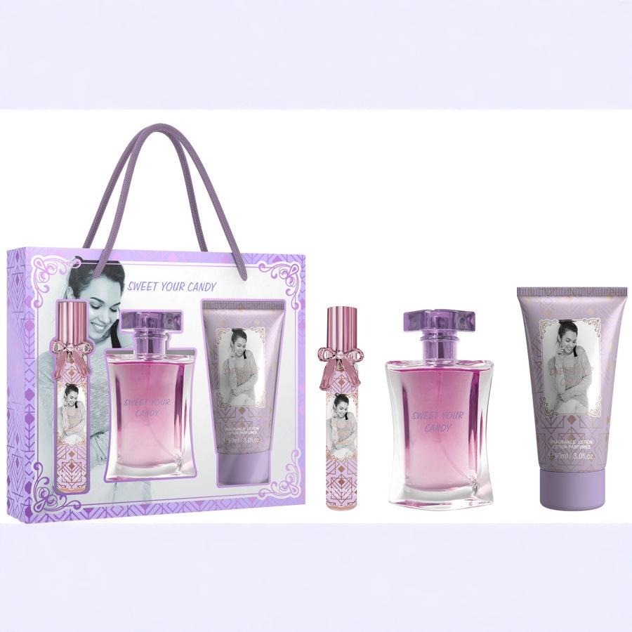 Middle East Set Perfume Three-piece Set Eau De Perfume Body Spray Natural Spray Ladies Perfume Body Lotion