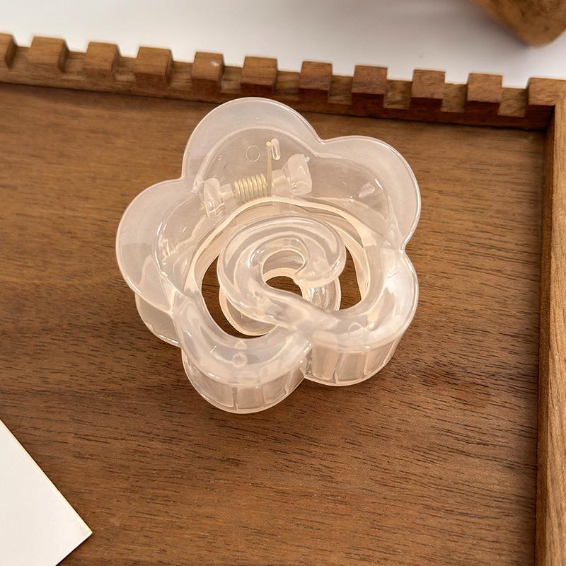 Translucent Color Flower Bow Heart Shape Hair Claw Grab Clips for Womens Girls Elegant Hairpins Crab Barrettes Fashion Headdress