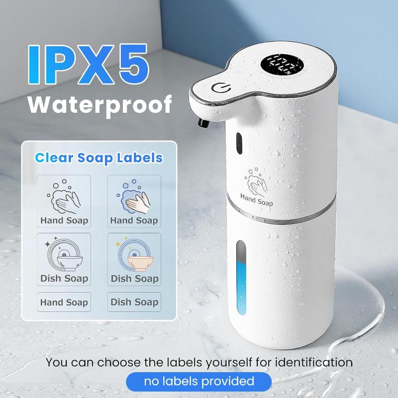 Automatic Soap Dispenser, Non-contact Liquid and Foam Soap Dispenser, USB Rechargeable, 6-level Adjustable Volume Control, 12.8oz/380m