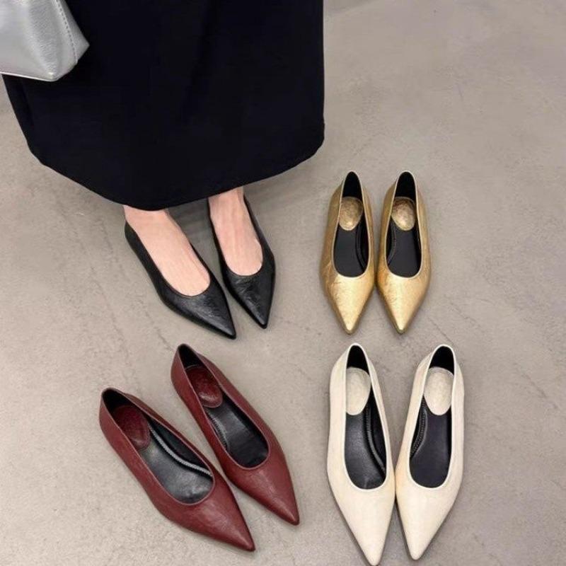 Fashion Spring Design Retro Woman Shoes Pointed Toe Commuting Flat Shoes Elegant Party Female Dress Shoes Zapatos De Mujer