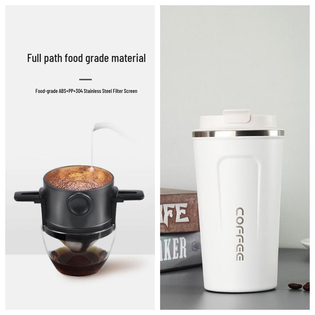 Double-Layer Foldable Pour-Over Coffee Filter Cup - Travel Essential