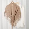 Cape Tassels Shawl Cloak Fart Curtain All-match Knitted Triangle Scarf  Women