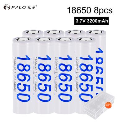 PALO 8PCS 18650 Batterie 3,7 V 3200 mAh Wiederaufladbare Lion Batterie für Led-Blitz Licht Batterie 18650 Batterie