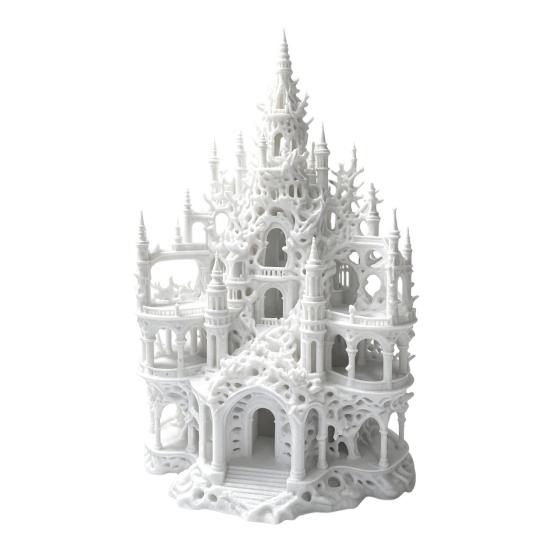 Netoxická Jeskyně pro Akvárium Gotický Hrad Úkryt pro Akvárium, 3D Tištěná Jeskyně pro Úkryt Betty, Styl Ornament Ornament, Dekorativní Úkryt z Korálu pro Malé