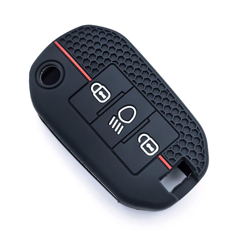 3 Buttons Silicone Car Flip Key Case Cover Shell for Peugeot 208 308 408 508 2008 3008 4008 5008 for Citroen C3 C4 CACTUS C6 C8