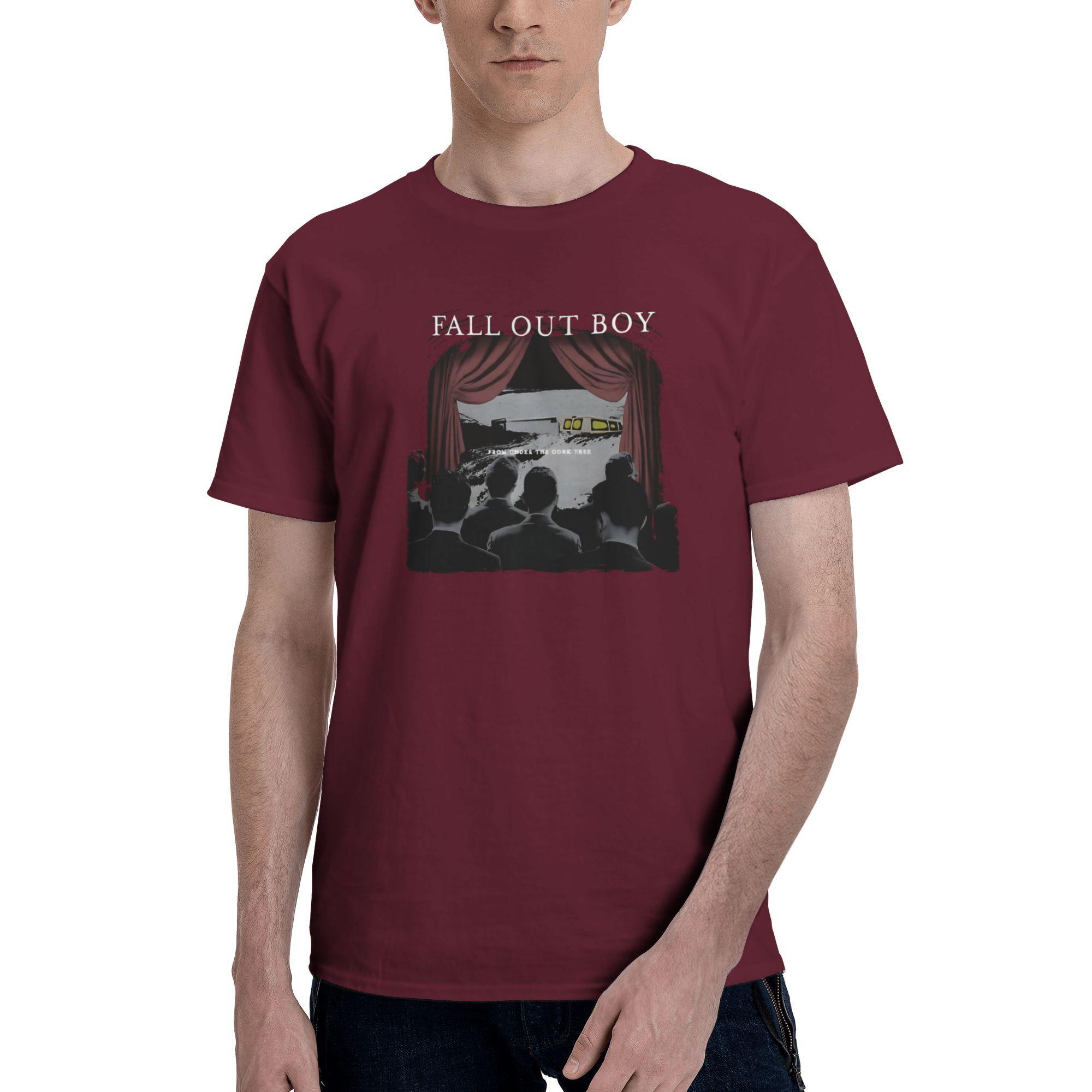 

Футболка с графическим принтом Fall Out Boys Band для мужчин и женщин, кино и музыки, 100% хлопок, футболка, одежда XXXXXL бордовый