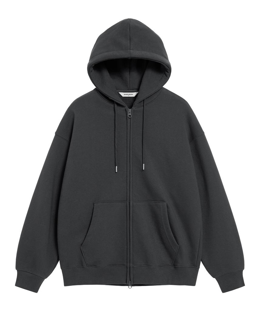 Brenson (Renew Ver.) Loose Fit 2-Way Sweat Zip-Up Hoodie ( 5 Colors ) ( Fleece Liner Option )