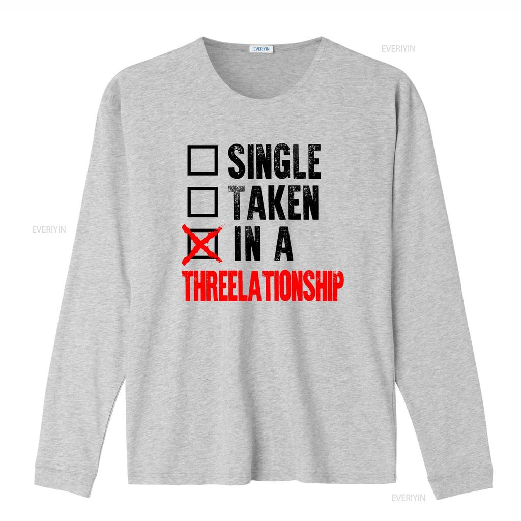 Polyamory Throuple Relationship Status T shirt Vtg Print Natural Hot Selling Single Taken In A Threelationship vintage Washed