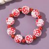 Skull Pumpkin Spiders Bead Bracelet Elastic Wristband Jewelry Stackable Bangl