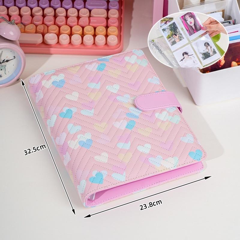 Heart-shaped PU Leather Card Holder A5 Scrapbook for Celebrity Fans Memory Storage and Pocards Large Capacity Po Album