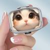 Portable Pill Box with 2 Compartments, Mini Metal Medicine Organizer Case, Cute Printed Pill Container for Vitamins, Pills, Jewelry, Travel, Daily Use