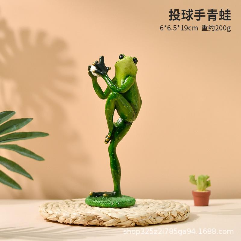 Frog Garden Statue Tennis Frog Statue Animal Decoration Frog Outdoor Sculpture Courtyard Garden Decoration home furnishing