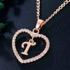 Heart Letters 26 Love Crystal Women Silver Plated Chain Jewelry Necklace