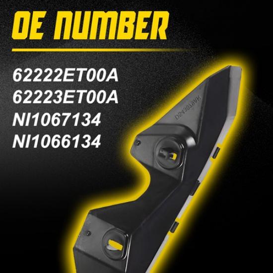 2x Front Bumper Cover Bracket Retainer For 2007-2012 Nissan Sentra Base/S/SE-R