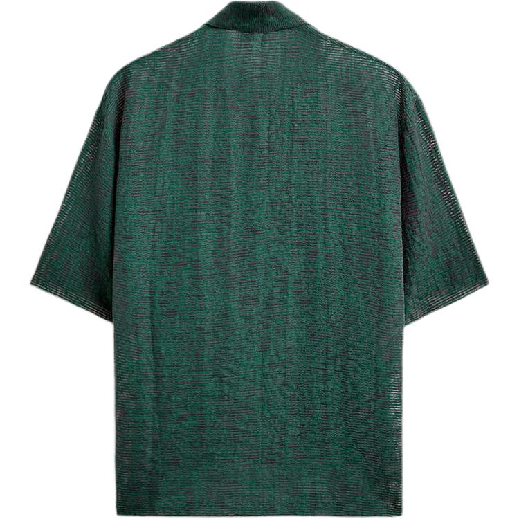 Zara Jacquard Knit Polo Short Sleeve Shirt Men Shirts Green 4805306-500