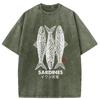 T-shirt Unisex Larga Stampa Pesce Salato Cartone Animato Manica Corta Oversize Design Moda Estiva Top Casual Harajuku