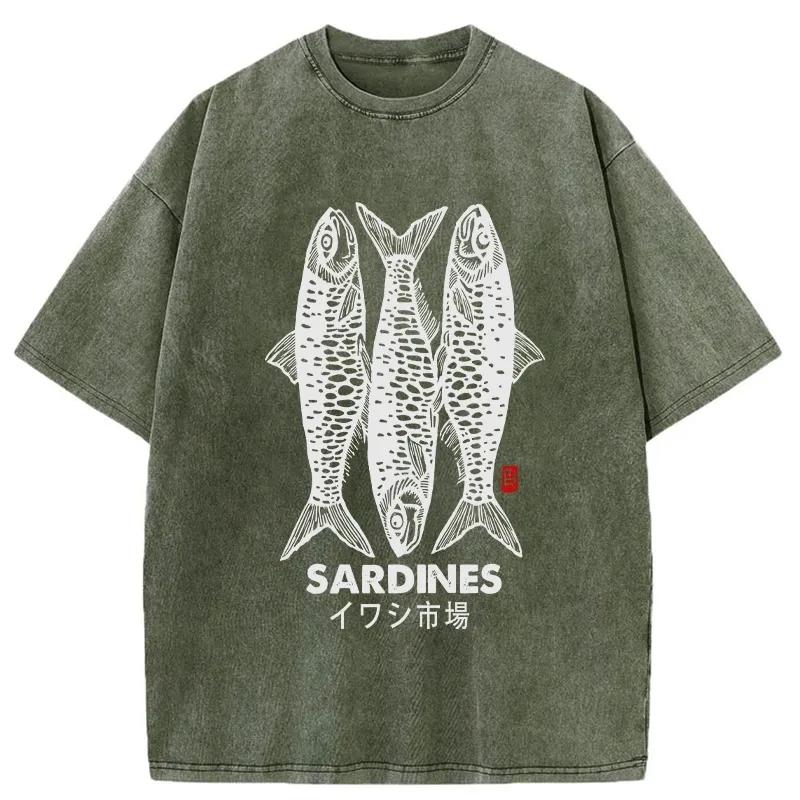 T-shirt Unisex Larga Stampa Pesce Salato Cartone Animato Manica Corta Oversize Design Moda Estiva Top Casual Harajuku
