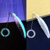 Cute Luminous Metal Feather Bookmarks Kawaii Butterflies Owl Dragonflies Book Marks For Teachers Gift Beautiful Book Accessories