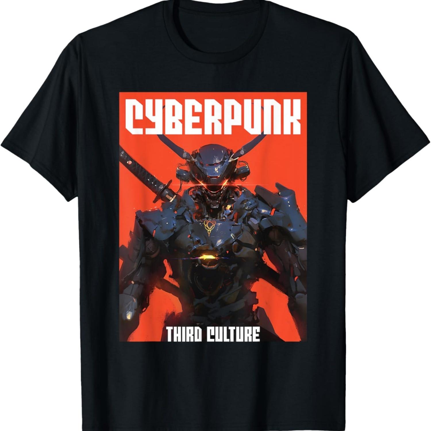 CYBERPUNK CYBERNETIC ANDROID SAMURAI RONIN T-Shirt S чёрный
