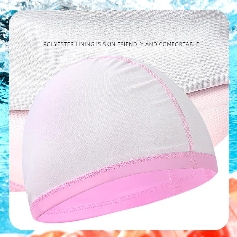 PU Coated Waterproof Swimming Cap, Soft and Springback, Adult Sports Swimming Ear Protection Swimming Cap